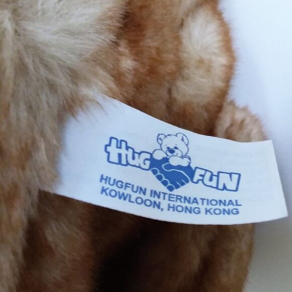 HugFun Brown Teddy Bear Orange Bow 10" Super Soft - Picture 9 of 11